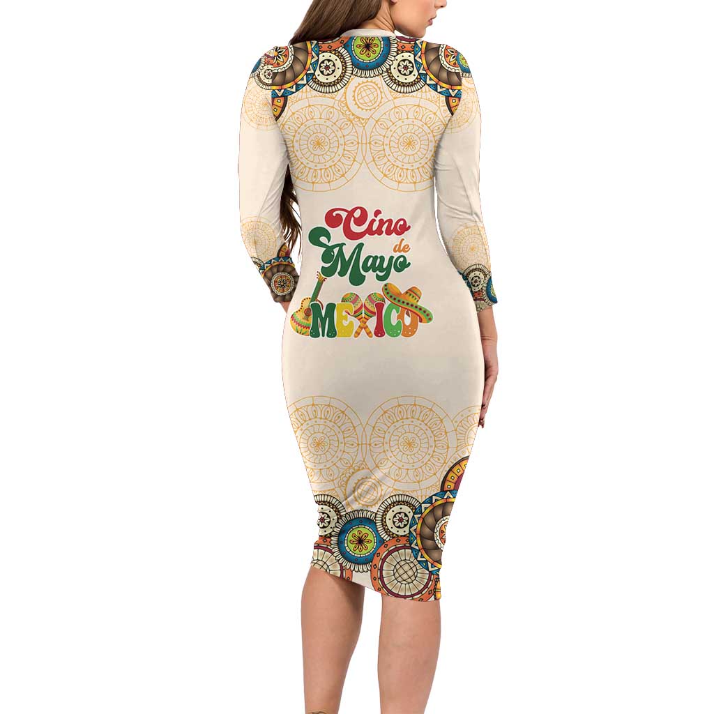 Mamacita Cinco De Mayo Spirit Family Matching Long Sleeve Bodycon Dress and Hawaiian Shirt