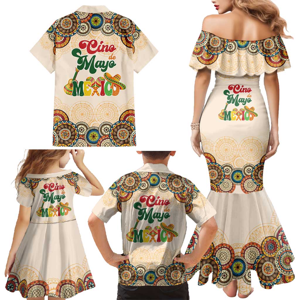 Mamacita Cinco De Mayo Spirit Family Matching Mermaid Dress and Hawaiian Shirt