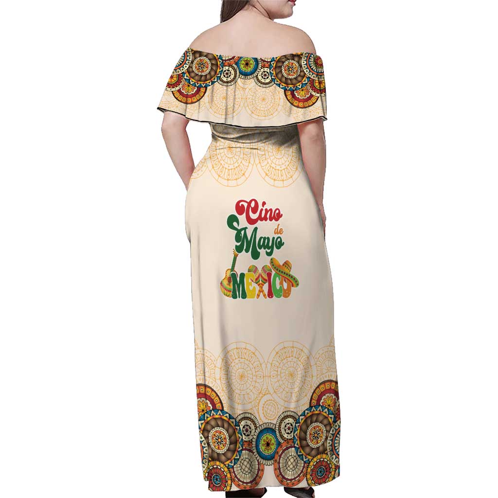 Mamacita Cinco De Mayo Spirit Family Matching Off Shoulder Maxi Dress and Hawaiian Shirt