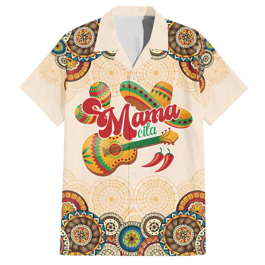 Mamacita Cinco De Mayo Spirit Family Matching Short Sleeve Bodycon Dress and Hawaiian Shirt
