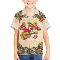 Mamacita Cinco De Mayo Spirit Family Matching Short Sleeve Bodycon Dress and Hawaiian Shirt