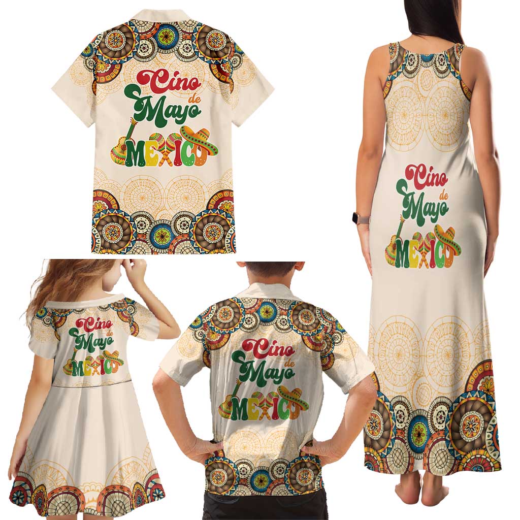 Mamacita Cinco De Mayo Spirit Family Matching Tank Maxi Dress and Hawaiian Shirt