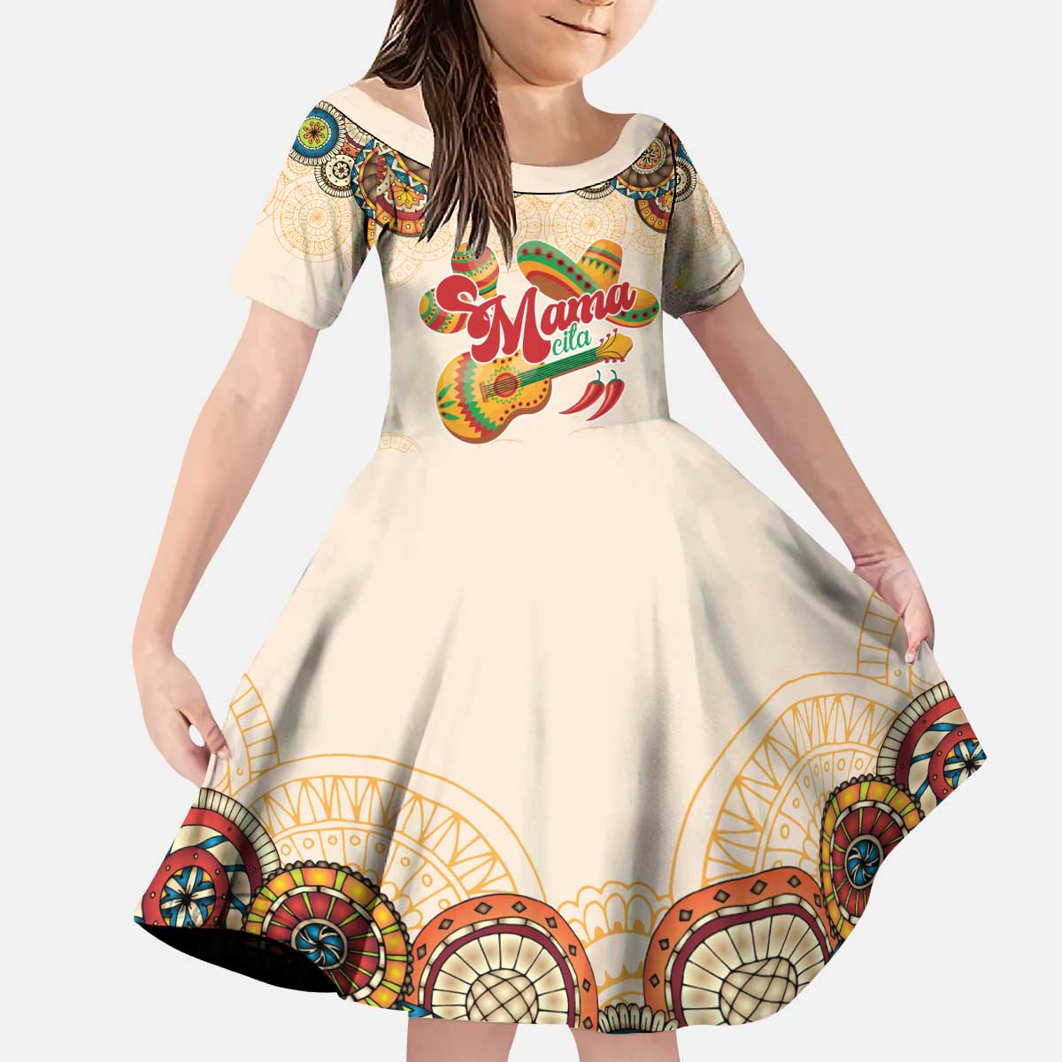 Mamacita Cinco De Mayo Spirit Kid Short Sleeve Dress