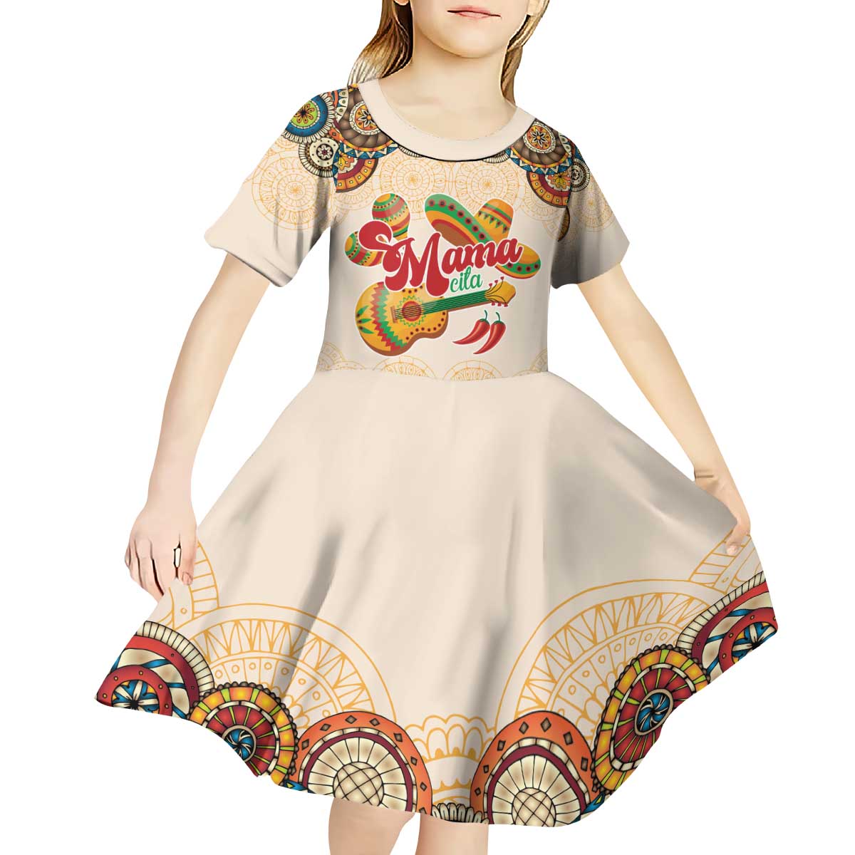 Mamacita Cinco De Mayo Spirit Kid Short Sleeve Dress