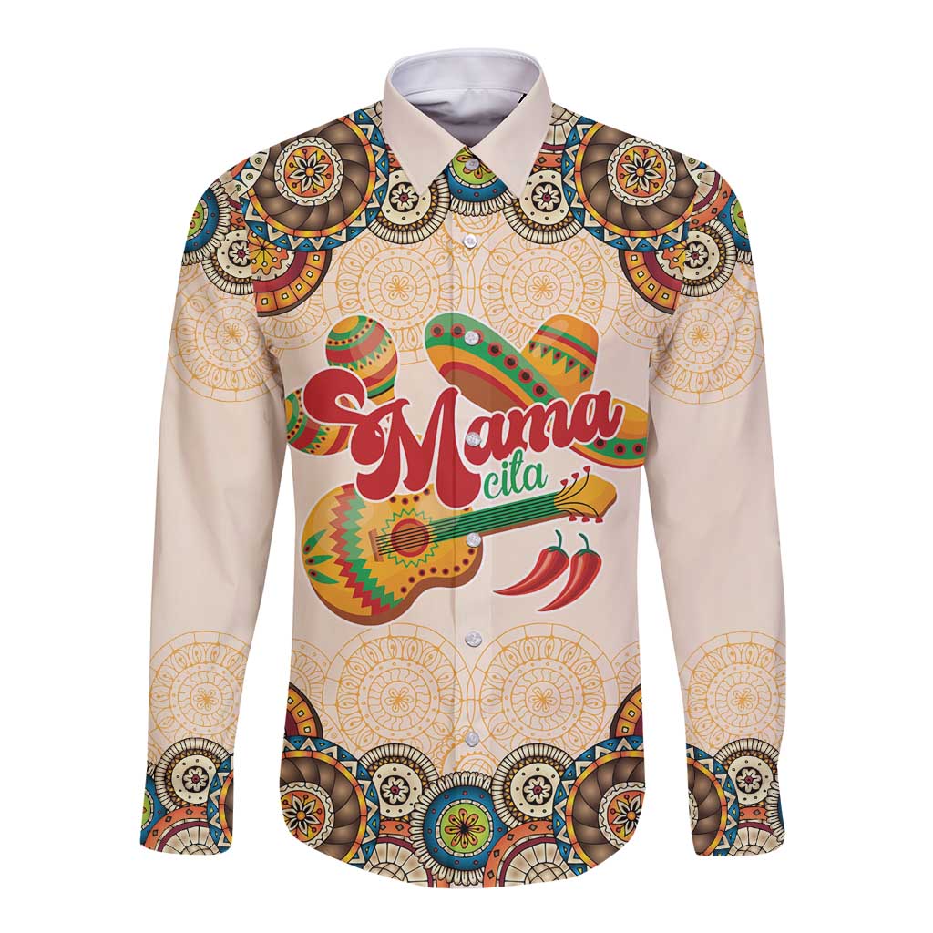 Mamacita Cinco De Mayo Spirit Long Sleeve Button Shirt