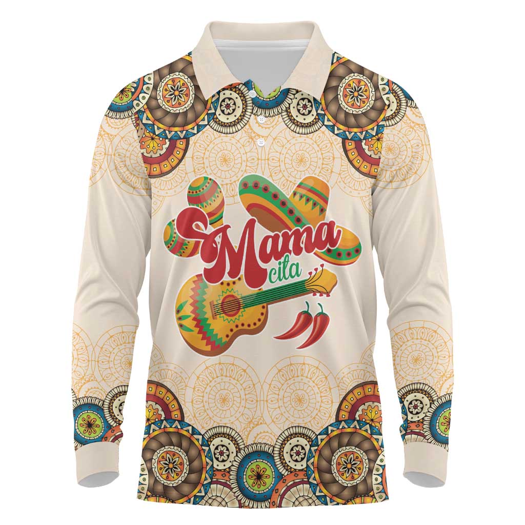 Mamacita Cinco De Mayo Spirit Long Sleeve Polo Shirt