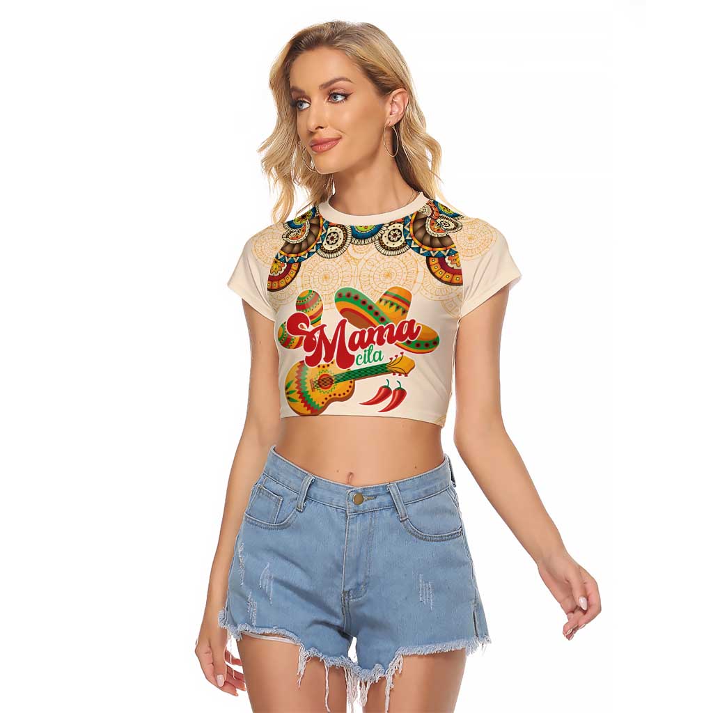 Mamacita Cinco De Mayo Spirit Raglan Cropped T Shirt