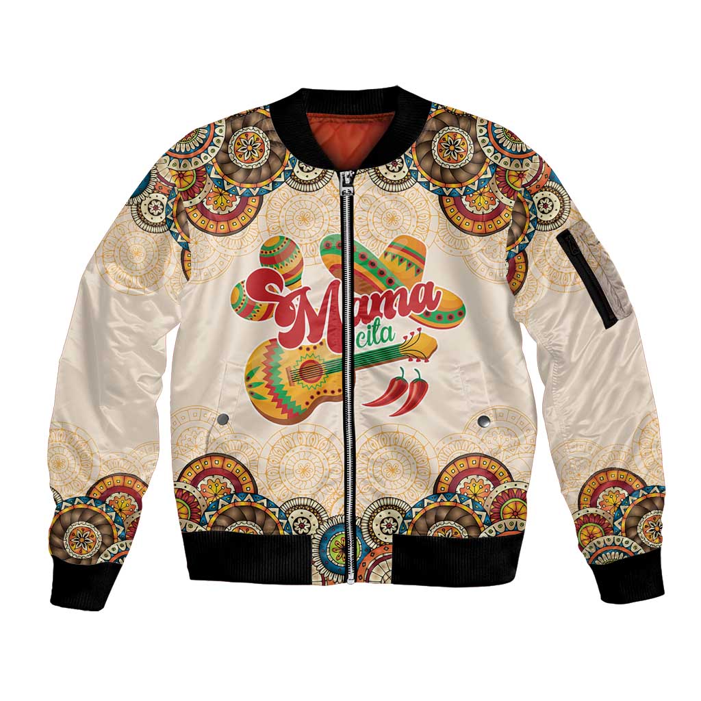 Mamacita Cinco De Mayo Spirit Sleeve Zip Bomber Jacket
