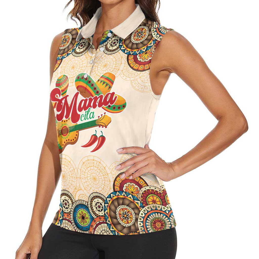 Mamacita Cinco De Mayo Spirit Women Sleeveless Polo Shirt