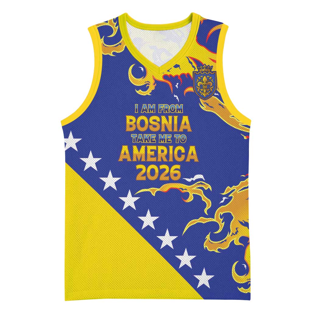 Custom Bosnia Football Dream 2026 Basketball Jersey Take Me To America