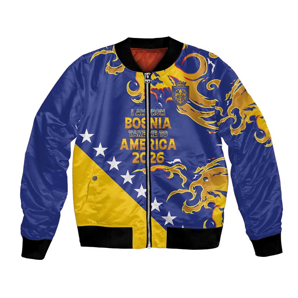 Custom Bosnia Football Dream 2026 Bomber Jacket Take Me To America