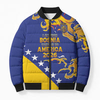 Custom Bosnia Football Dream 2026 Bomber Puffer Jacket Take Me To America