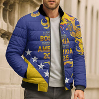 Custom Bosnia Football Dream 2026 Bomber Puffer Jacket Take Me To America