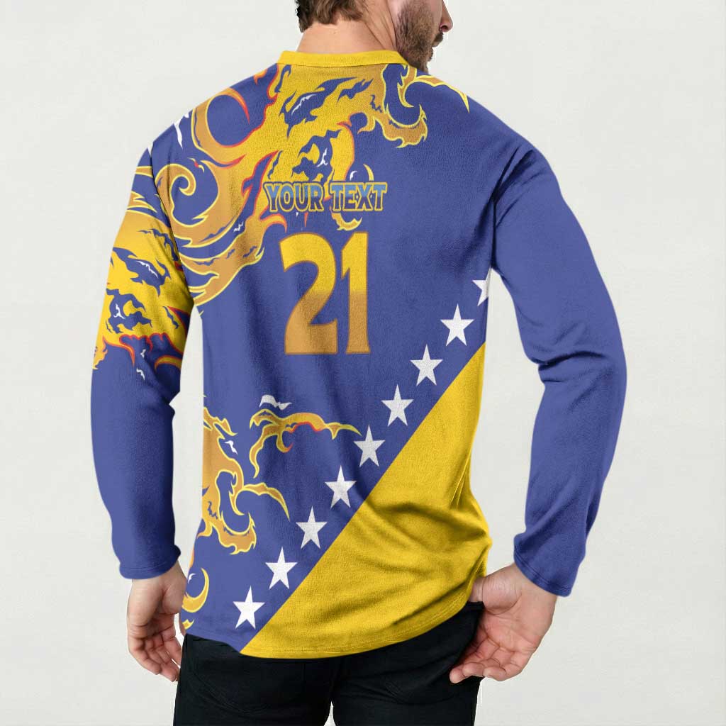 Custom Bosnia Football Dream 2026 Button Sweatshirt Take Me To America