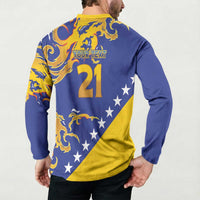 Custom Bosnia Football Dream 2026 Button Sweatshirt Take Me To America