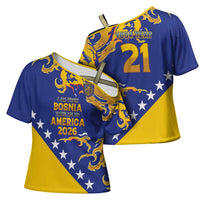 Custom Bosnia Football Dream 2026 Cross Shoulder Shirt Take Me To America