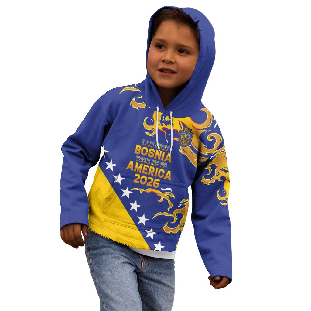 Custom Bosnia Football Dream 2026 Kid Hoodie Take Me To America