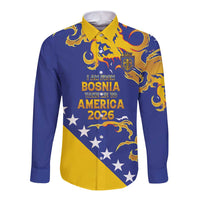 Custom Bosnia Football Dream 2026 Long Sleeve Button Shirt Take Me To America