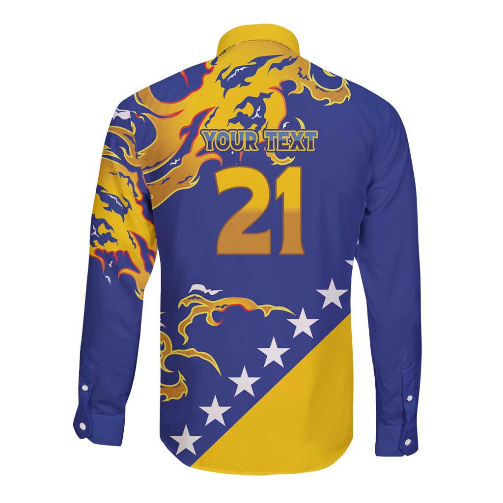 Custom Bosnia Football Dream 2026 Long Sleeve Button Shirt Take Me To America