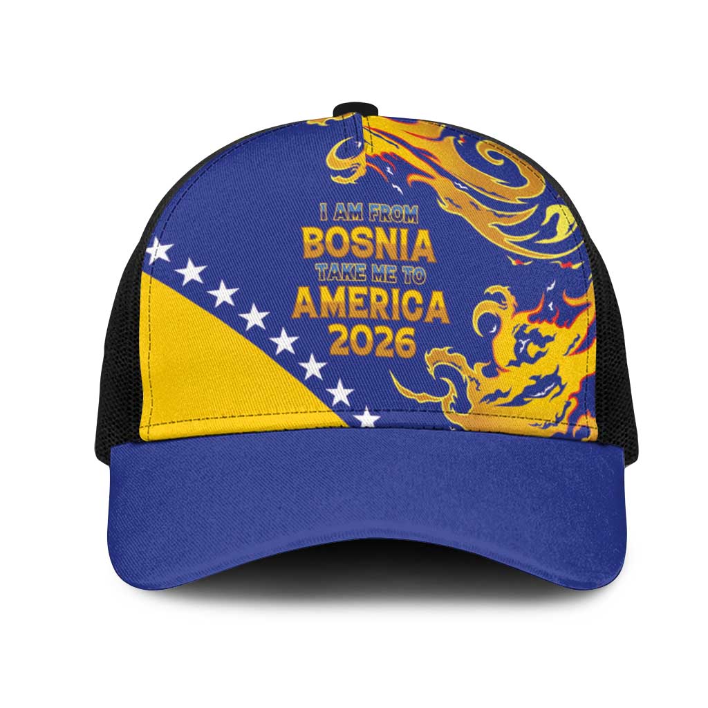 Bosnia Football Dream 2026 Mesh Trucker Cap Take Me To America