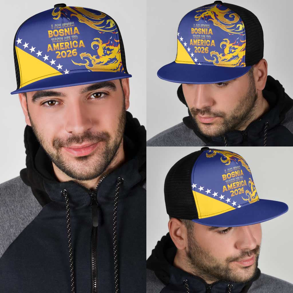 Bosnia Football Dream 2026 Mesh Trucker Cap Take Me To America