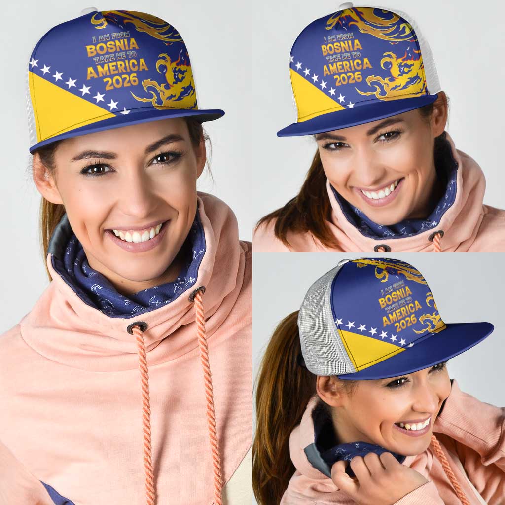 Bosnia Football Dream 2026 Mesh Trucker Cap Take Me To America