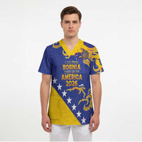 Custom Bosnia Football Dream 2026 Scrub Top Take Me To America