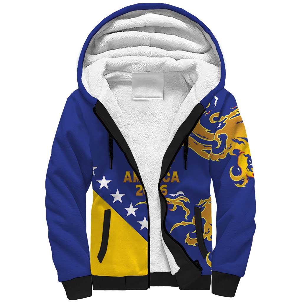 Custom Bosnia Football Dream 2026 Sherpa Hoodie Take Me To America