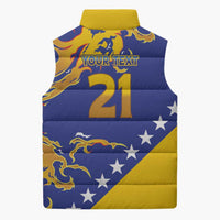 Custom Bosnia Football Dream 2026 Sleeveless Puffer Jacket Take Me To America