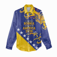 Custom Bosnia Football Dream 2026 Women Casual Shirt Take Me To America