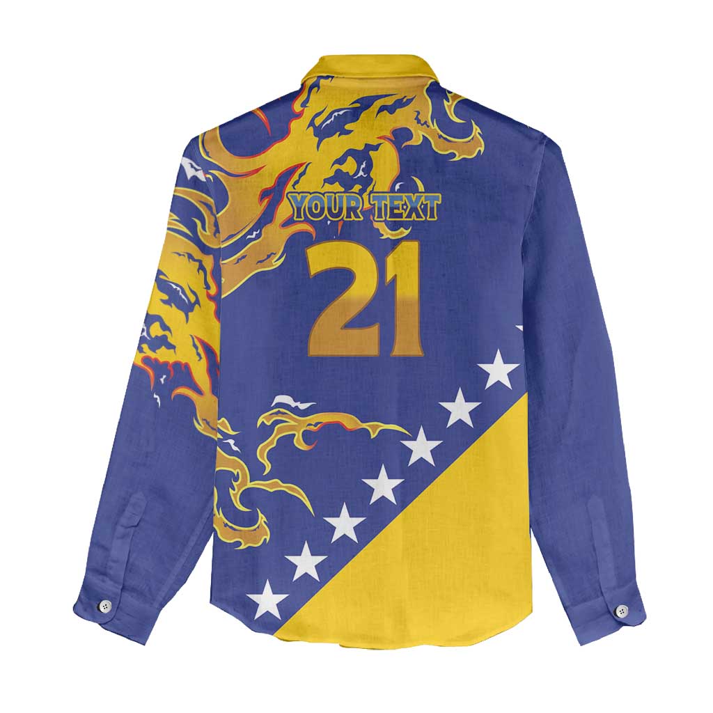 Custom Bosnia Football Dream 2026 Women Casual Shirt Take Me To America