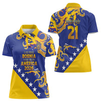 Custom Bosnia Football Dream 2026 Women Polo Shirt Take Me To America