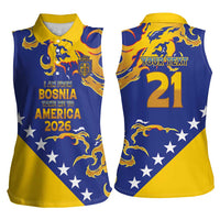 Custom Bosnia Football Dream 2026 Women Sleeveless Polo Shirt Take Me To America
