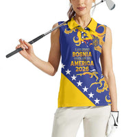 Custom Bosnia Football Dream 2026 Women Sleeveless Polo Shirt Take Me To America