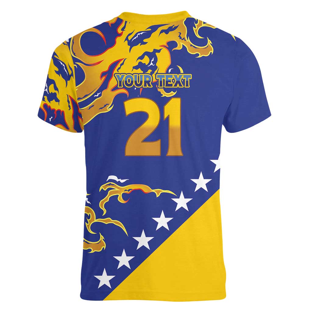 Custom Bosnia Football Dream 2026 Women V-Neck T-Shirt Take Me To America