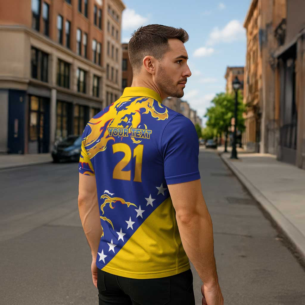 Custom Bosnia Football Dream 2026 Zipper Polo Shirt Take Me To America