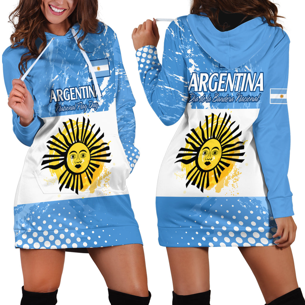Argentina National Flag Day Hoodie Dress Da de la Bandera Nacional - Wonder Print Shop