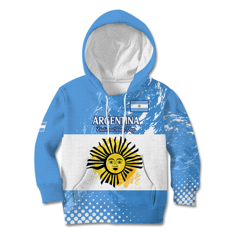 Argentina National Flag Day Kid Hoodie Da de la Bandera Nacional - Wonder Print Shop