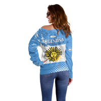 Argentina National Flag Day Off Shoulder Sweater Da de la Bandera Nacional - Wonder Print Shop