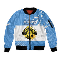 Argentina National Flag Day Sleeve Zip Bomber Jacket Da de la Bandera Nacional - Wonder Print Shop