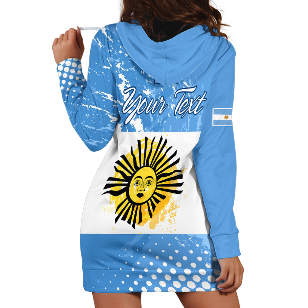 Custom Argentina National Flag Day Hoodie Dress Da de la Bandera Nacional - Wonder Print Shop