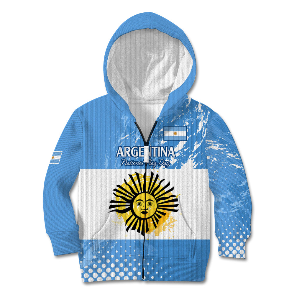 Custom Argentina National Flag Day Kid Hoodie Da de la Bandera Nacional - Wonder Print Shop