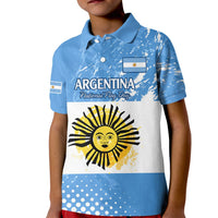 Custom Argentina National Flag Day Kid Polo Shirt Da de la Bandera Nacional - Wonder Print Shop