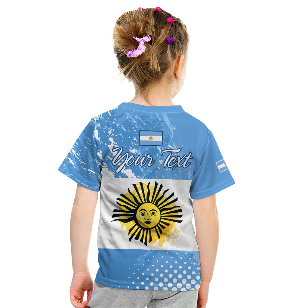 Custom Argentina National Flag Day Kid T Shirt Da de la Bandera Nacional - Wonder Print Shop