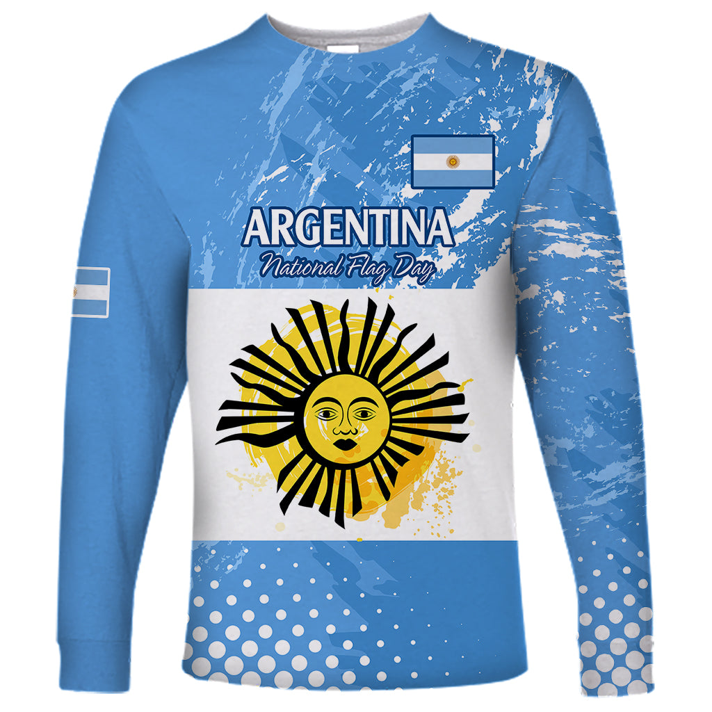 Custom Argentina National Flag Day Long Sleeve Shirt Da de la Bandera Nacional - Wonder Print Shop