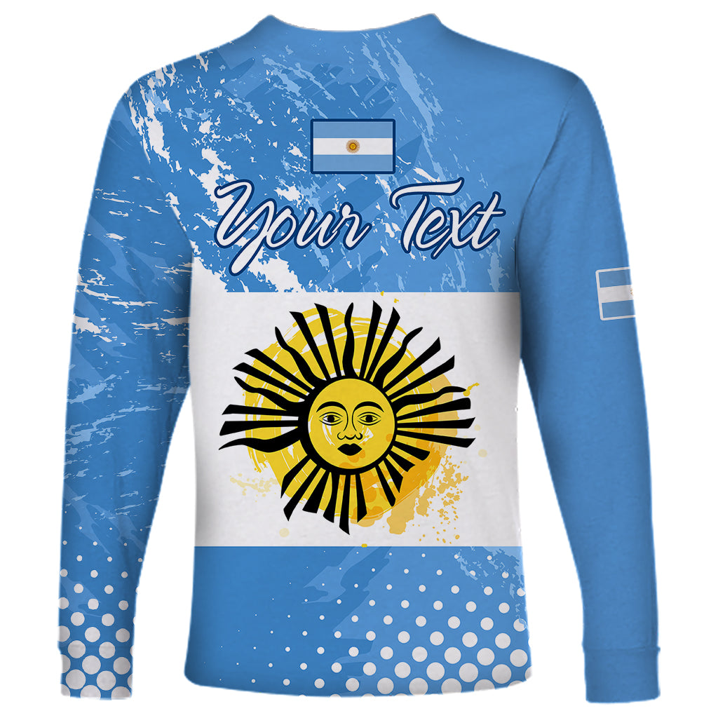 Custom Argentina National Flag Day Long Sleeve Shirt Da de la Bandera Nacional - Wonder Print Shop