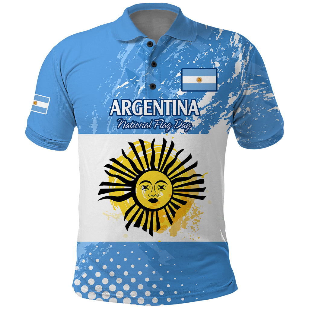 Custom Argentina National Flag Day Polo Shirt Da de la Bandera Nacional - Wonder Print Shop