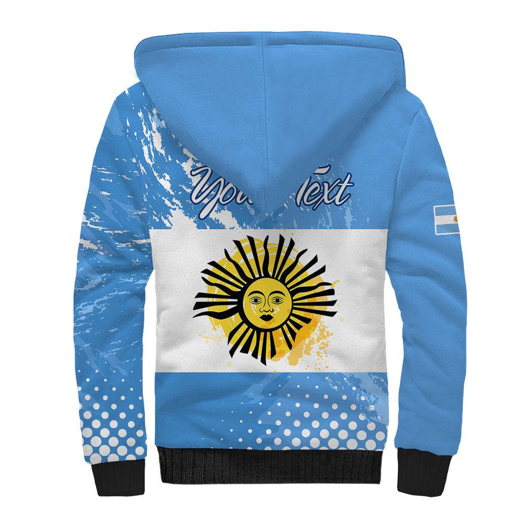Custom Argentina National Flag Day Sherpa Hoodie Da de la Bandera Nacional - Wonder Print Shop