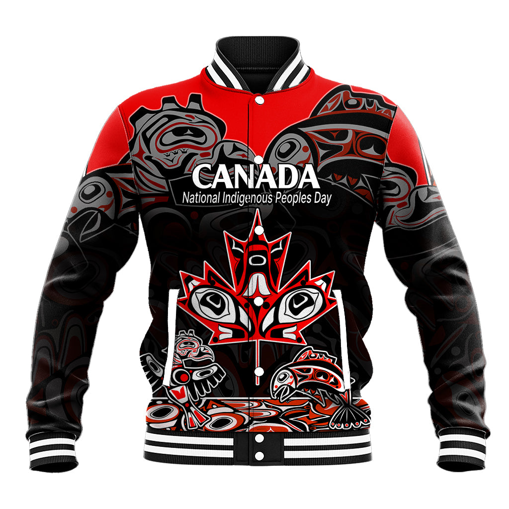 Canada National Aboriginal Day Baseball Jacket Indigenous Art Stylization LT9 - Wonder Print Shop