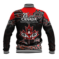 Canada National Aboriginal Day Baseball Jacket Indigenous Art Stylization LT9 - Wonder Print Shop